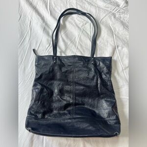Latico Navy Leather Tote Bag